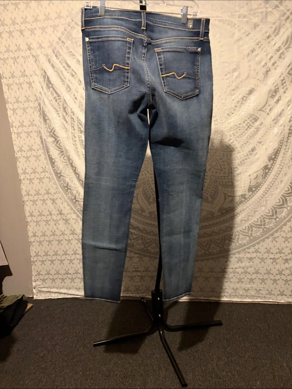 For All Mankind Gwenevere Super Skinny Jeans Medium Wash Stretch Size 32 - Picture 2 of 7